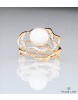 シンプルなデザイン 輝き 花 ブローチ ゴールド　真珠