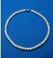 丸い 淡水パール ネックレス 40cm ホワイト 7mm~7.5mm  本真珠のテリ